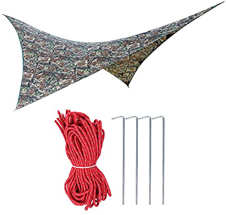 1pc Outdoor tragbarer Regenfisch -Hängematten -Zelt -Planen -Schutz Tarnung 275 * 275 cm (Tote Blätter tarnen)