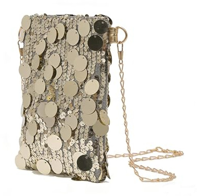 Sfwqoifou Glitzer Tasche Damen Pailletten Karneval Silber Umhängetasche Clutch Elegante Party Handtasche Glitzertasche Hochzeit Schultertaschen Bag