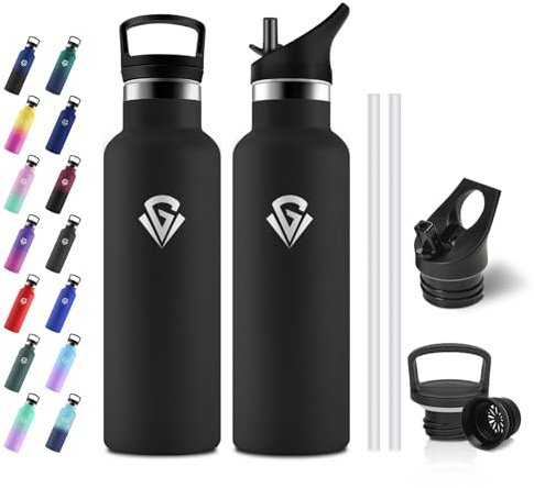JAPORIA Botella Agua 500ml, Cantimplora sin BPA, Botella de Agua Acero Inoxidable con Doble Pared, Garrafa Agua para Escuela, Oficina, Deporte, Gimnasio