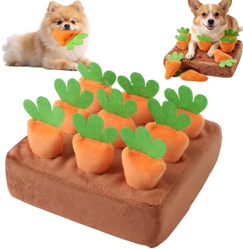 KEORHEZ Tapis Fouille Chien Carotte Jeu Carottes pour Chien Est Livré avec 9 Carottes Stimule L'intelligence du Chien Convient Aux Chiens De Petite Moyenne Et Grande Taille