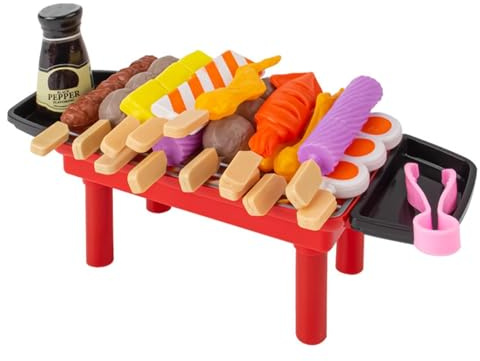 Jeu de rôles de barbecue pour - 21/27 pièces - Jeu de rôle de cuisine réaliste en ABS - Jouet éducatif de simulation de cuisine - Cadeau pour et fille