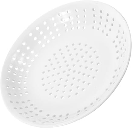 NUSITOU Ceramic Steamer Plate with Holes for Dumplings and Steamed Buns, 8-inch round White Porcelain Cooking Plate with Smooth Corners and Safe Handling for Wok and Vegetable Steamer