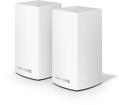 Linksys Velop WHW0102 Dual-Band Mesh WiFi 5-System (AC1200) WLAN-Router, Repeater, Extender, bis zu 260 m² WLAN-Abdeckung mit 4 Gigabit-Ethernet-Ports und Kinderschutzfunktionen – 2er-Pack, Weiß