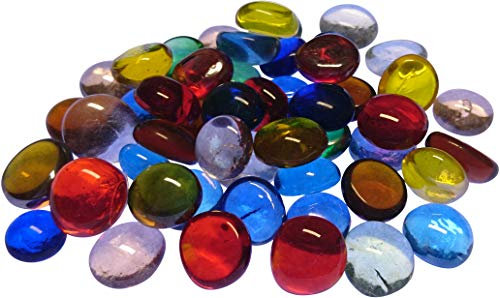 Fliesenhandel Fundus Glasnuggets 400g Muggelsteine 12-16mm Bunt Mix ca. 140 Stück Bunte Steine