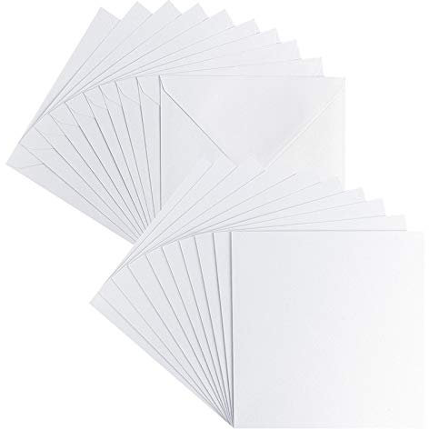 Ideen mit Herz Grußkarten-Set | Perlmutt-Veredelung | 10 Karten ca. 250 g/m² + 10 Umschläge ca. 120 g/m² | In Weiß | 16 cm x 16 cm