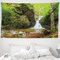 ABAKUHAUS Landschaft Wandteppich und Tagesdecke, Frühling Wasserfall Natur aus Weiches Mikrofaser Stoff Waschbar ohne Verblassen Digitaldruck, 230 x 140 cm, Grün Weiß