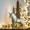 pille gartenwelt Deko Figur Glimmer Einhorn aus Poly mit Glitzer Überzug metallic Glitter