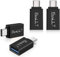 EasyULT Adaptador USB C a USB 3.0 [4 Pack], Tipo-C a USB 3.0 Adaptador con OTG para MacBook Pro 2020/19/18, Huawei P10 Lite, Galaxy s8/s8+, LG G5 y Otros Dispositivos con USB C (Negro)
