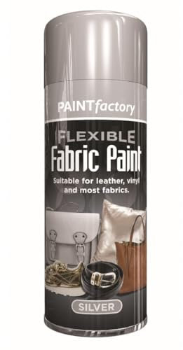 HLU 200ML Silver Fabric Spray Paint Flexible Fabric & Vinyl Paint Leather Vinyl Fabric