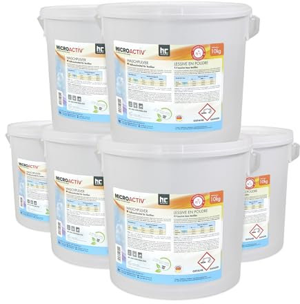 6 x 10 kg Waschpulver - im 10 kg Eimer