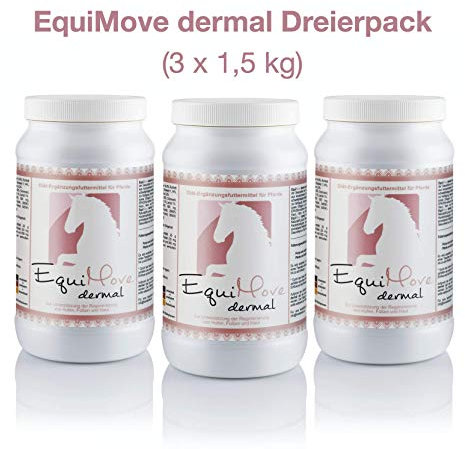 EquiMove Dermal | tierärztliche Ergänzung für Haut, Fell, Hufe | hochdosiert mit Biotin, Zink, Schwefel, Lycopin, Mangan, Actrisave | bei Fellproblemen, Ekzem oder brüchigem Horn (4,5 kg)