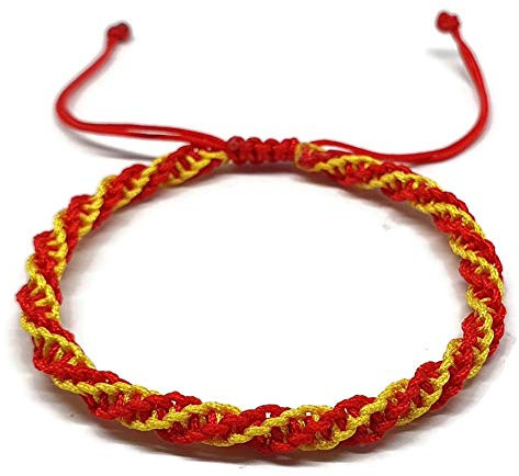 MYSTIC JEWELS - Pulsera Macrame Hombre Mujer Bandera España, Regalo Original y Exclusivo