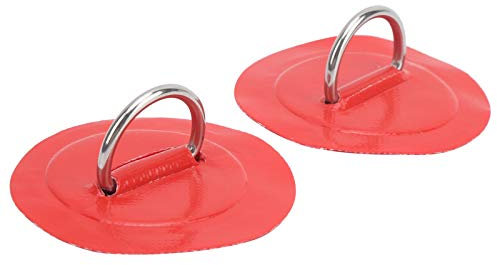 VGEBY D Ring Pad 2 teiliges D Ring Patch aus Hochfestem Edelstahl für PVC Schlauchboote Flöße Beiboote Kajaks Kanus und Surfbretter(rot)