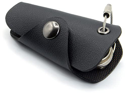 GUGGIARI® Portachiavi in Pelle PU e Tessuto. Organizzatore Chiavi da Uomo e Donna per tenere in ordine le Chiavi di Casa, Ufficio e Scooter. Idea Regalo di Design Italiano-SOLID