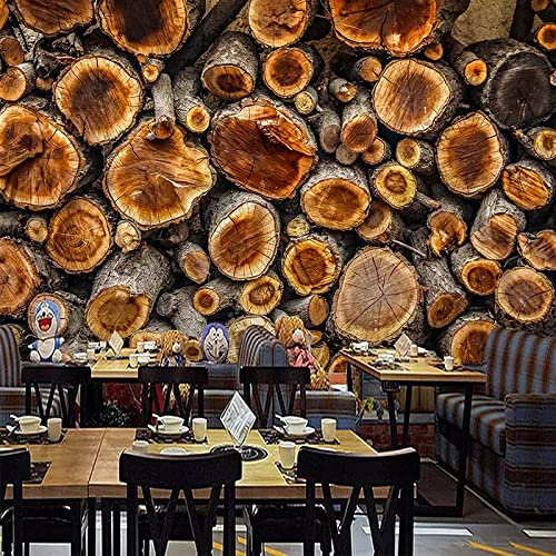 3DWallpaper,Wandbild Fototapete Vintage 3D Holz Jahresring Holzmaserung Wohnzimmer Restaurant Wand Dekor Kunst