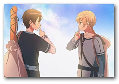 SAO Sword Art Online Anime Poster Brother Wandkunst Poster Scroll Leinwand Gemälde Bild Wohnzimmer Dekor Heimgerahmt 40 x 60 cm