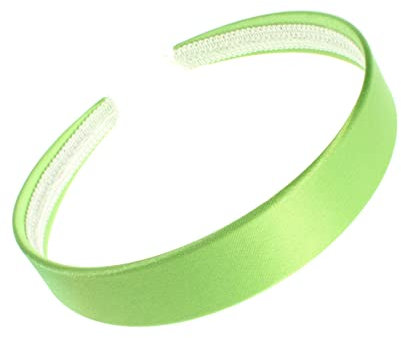 Serre-tête en plastique satiné vert citron de 2,5 cm, sans dents, pour femmes et filles Glitz4Girlz
