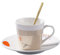 OMVOVSO Coffee Becher Luycho Cup Spiegel Tasse,Creative Leopard Anamorphic Mirror Reflection Zebra Becher,Kaffee Tee Set mit Untersetzer,C