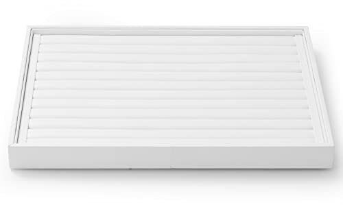 Oirlv 11 Fentes en Cuir Blanc de Haute Qualité,Plateau à Bijoux Empilable,Porte Bague,Vitrine D'Affichage,Anneau Boucle D'oreille