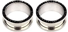 Aotiwe 2 Stück 10mm Tunnel Herren, Ear Tunnel Set mit Schwarz Zirkonia 00G aus Edelstahl Geschenk Vatertag