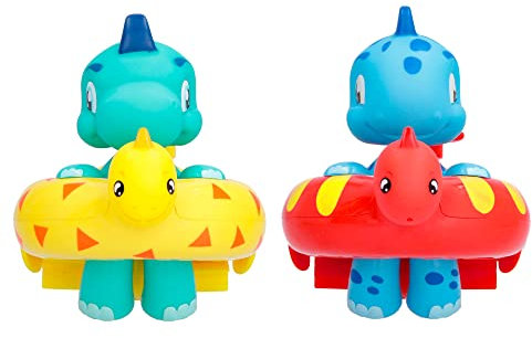 BLOOPIES Floaties Dinos | 2 Badefiguren Atlas und Artie; sie Spritzen Wasser und Machen Blubberblasen – Badespielzeug für Jungen und Mädchen