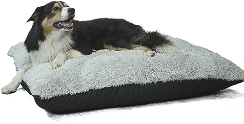 bananair - Hundebetten für Grosse & Kleine Hunde - Weich & Bequem - Bezug Abnehmbar und Maschinenwaschbar - Großzügig gepolstert - XXL Hundekissen/Hundekorb/Dog Bed (90 x 120 cm, Hellgrau)