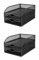 OSCO Black Wiremesh 2 Drawer Sorter with Letter Tray | 2 Pack | A4 | Drawers | Desk Tidy | Document Storage | Paperwork Organiser | File Holder | H18.5 X W25 x D34.2 cm