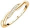 TJC White Cubic Zirconia CZ Crossover Ring for Women in Yellow Gold Plated 925 Sterling Silver Size J Promise Friendship Band with Prong Setting Metal Wt. 1.7 Grams