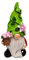 Divas World Statue de nain de jardin en forme de chapeau de fleur - Décoration d'extérieur - Cadeau unique (vert)