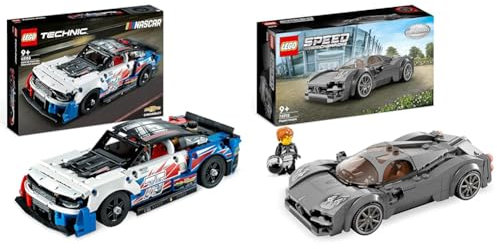 LEGO 42153 Technic NASCAR Next Gen Chevrolet Camaro ZL1 Modell-Auto-Bausatz & 76915 Speed Champions Pagani Utopia Rennwagen und Spielzeug-Modellbausatz eines italienienischen Hypercar
