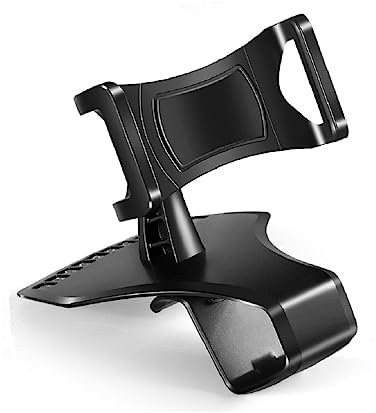 DFV mobile - 3 in 1 Car GPS Smartphone Holder: Dashboard/Visor Clamp + AC Grid Clip per LG Wing 5G (2020) - Black