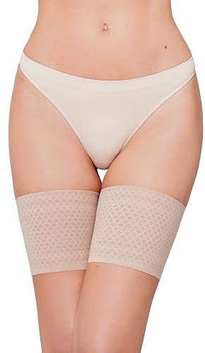 Annes styling Durchbrochenes, dünnes Oberschenkelband, Anti-Scheuern, elastisch, bequem, lässiger Stil, verhindert Reibung, Schutz mit Silikonstreifen, Damen-Dessous, Visone, L