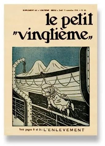 Tintin Postcard, Le Petit Vingtième Blue Lotus Nº46 (12,5x17,5cm)