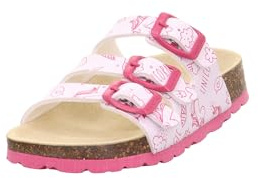Superfit Mädchen Fussbettpantoffel Pantoffeln, Weiß Pink 1040, 41 EU