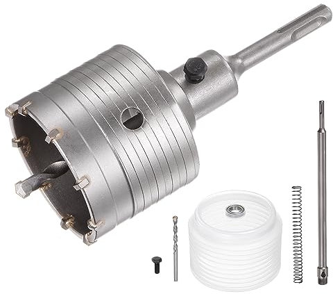 sourcing map Scie-cloche à béton à tige ronde en carbure de tungstène de 75 mm de diamètre pour béton, ciment, brique, mur de pierre