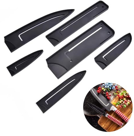 Protectores de Borde de Cuchillo,Funda Protectora para Cuchilla,Cubierta de Cuchillo de Plástico,Cubierta Protectora de Cuchillo de Cocina,Protector de Hoja de Plástico 6 Piezas Tokaneit