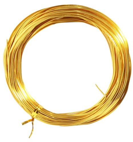 Chudeng Alambre de aluminio dorado de 50 pies, alambre de escultura de calibre 18 de 0.039 in de grosor, alambre de armadura para esculpir, alambre de metal flexible para hacer muñecas, esqueleto, ma
