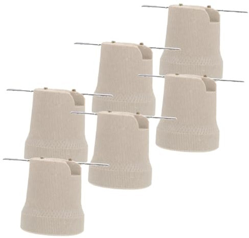 Ciieeo 6St E27 Lampenfassung aus Keramik Ersatzteile für Kronleuchter Halterung für Wandleuchten universelle Steckdose Kerzenhalter Licht Steckdose E27 Lampenfassung mit Schraube Geäst