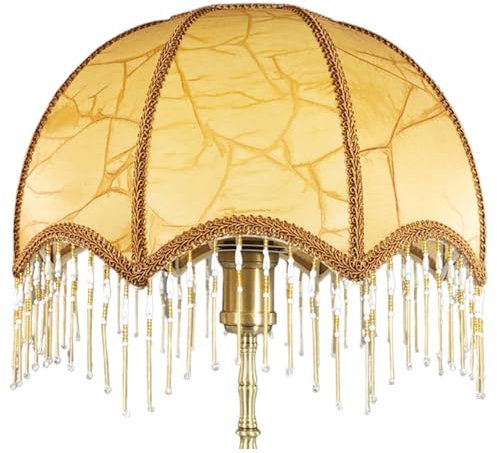 Generic Vintage Victorian Randlampenschatten mit Quasten Dome Scalloped Lamp Shade Ersatz Antiquitätenlampenschirme für E27 Tischlampen 7.87x7.48