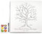 codiarts. personalisierte Leinwand für Fingerabdrücke | Party | Hochzeit | Jubiläum | Geburtstag | als Gästebuch mit Stempelkissen und Stift (Baum mit Schaukel, 50 x 50 cm, Bespannte Leinwand)