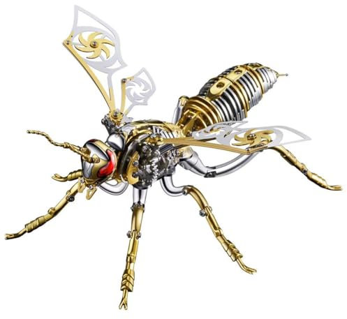 Kisss 3D Metall Puzzle Modellbausatz Erwachsen, 340+PCS Steampunk Wespe Bumblebee Metall Modell, 3D Puzzles DIY Tier Metall Kreativornament, Kreatives Geschenkset für Kinder und Erwachsene