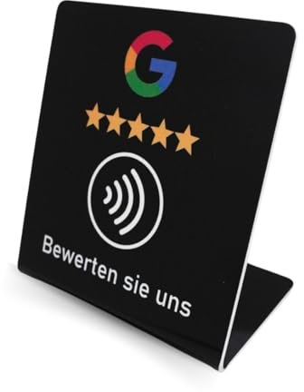 Aufsteller für Google Bewertungen mit NFC Technologie | Vorprogrammiert für ihr Geschäft | für bis zu 70% mehr Bewertungen