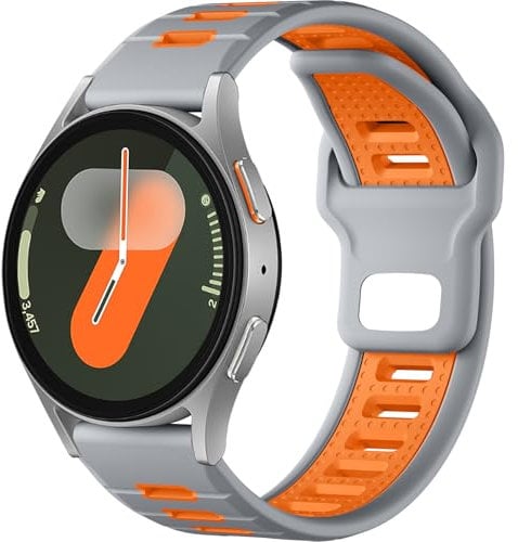 CeMiKa 20mm Rugged Strap Compatible with Samsung Galaxy Watch 7 6 5 4 Strap 44mm 40mm Men,Soft Silicone Sport Straps for Galaxy Watch 6/4 Classic,Samsung Watch 5 Pro/FE/Watch 3 41mm/Active 2
