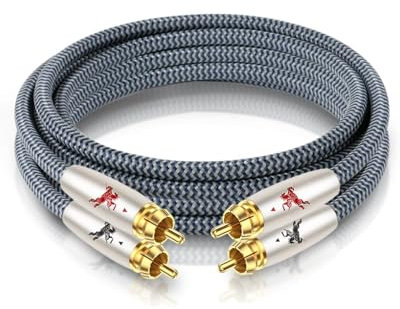 Impeto Cable Audio RCA Cinch Audiophile 2 x 2 RCA Macho a Macho 6N OFC Conectores chapados en oro con HiFi Estéreo Sonido compatible con CD, amplificador, decodificador - 5M