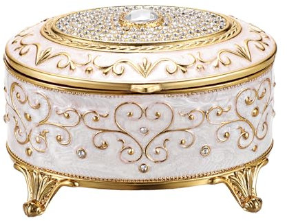 GUSHBIN Ovale Schmucktruhe, Beige