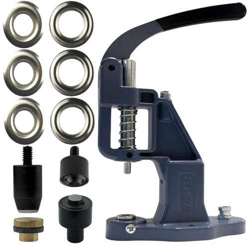Ösenpresse Set, Handpresse Ösenmaschine Ösenzange Set Punch Tool Kit mit 100 Ösen und Lochwerkzeug (Silber, 4 mm)