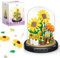 Juego de Bloques Construcción Flores Juego Bloques Construcción Girasol 558 Piezas con Cubierta Protectora Bloques de construcción Adultos Adecuado para Decorar Habitaciones,Oficinas