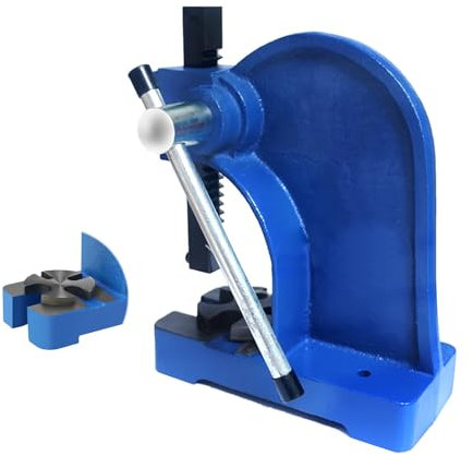Hebel-Dornpresse 0,5 Tonnen, Presshöhe max. 120mm, manuelle Tisch-Dornpresse aus Gusseisen zum Nieten, Stanzen, Prägen, Lederbandstanze, manuelle Präzisionsstanzpresse(3 Ton)