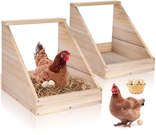 Nistkästen für Hühner, 2 Pack Hühner Nistkasten aus Holz zum Eierlegen