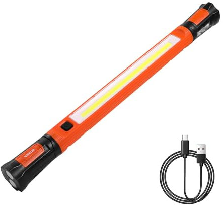 VEVOR Werkstattlampe 1250 lm, Arbeitsleuchte 6000 mAh, wiederaufladbares magnetisches helles LED-Licht, Arbeitslampe für Mechaniker, für Autoreparatur, Inspektion, Garage, Werkstatt, Notbeleuchtung